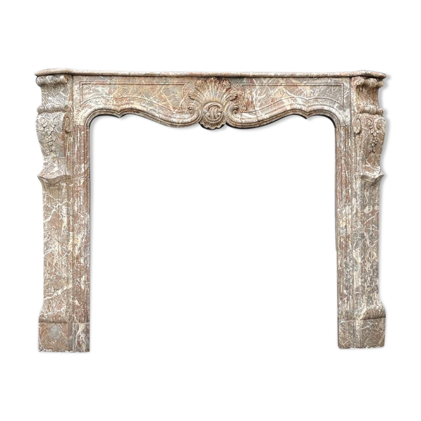 Fireplace Regency In Grey Marble Of The Ardennes, XVIIIth Century