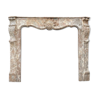 Fireplace Regency In Grey Marble Of The Ardennes, XVIIIth Century