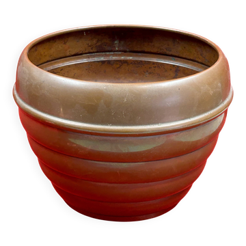 Dinanderie - Art Deco vase signed JC = J. Chesnais Villedieu circa 1930 copper
