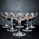 Saint-louis series of 6 chantilly champagne glasses in cut crystal signed by saint louis