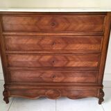 1940 chest of drawers inlaid wood and marble