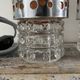 Set of vintage electric chiseled glass lamps