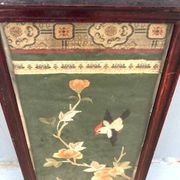 Framed Chinese Silk Embroidery Panel with Bird and Blossoms