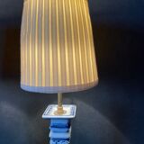 Pair of blue porcelain bedside lamps