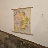 Old geography map school map 1960