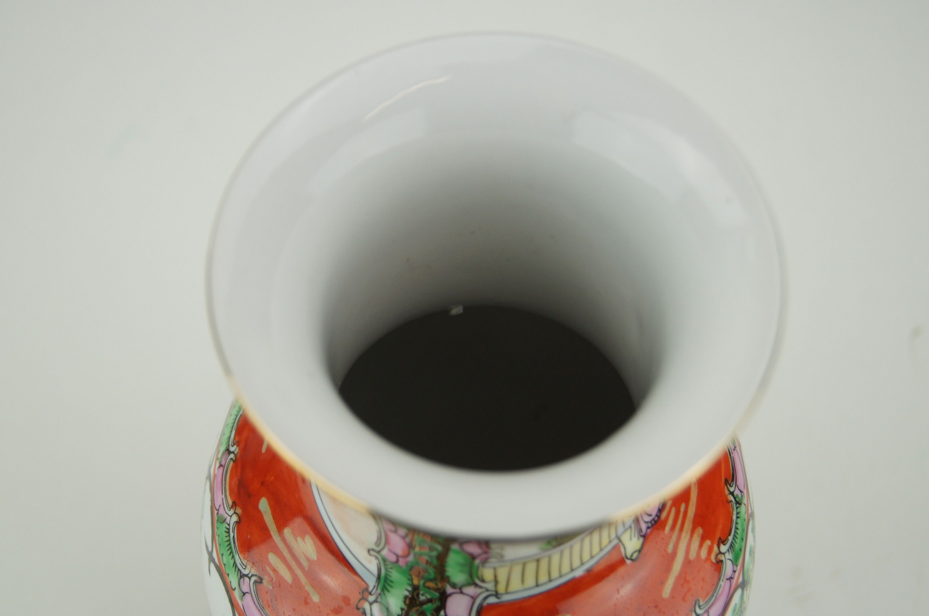 Porcelain vase with polychrome decoration - mid-20th century