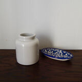 White ceramic mustard pot