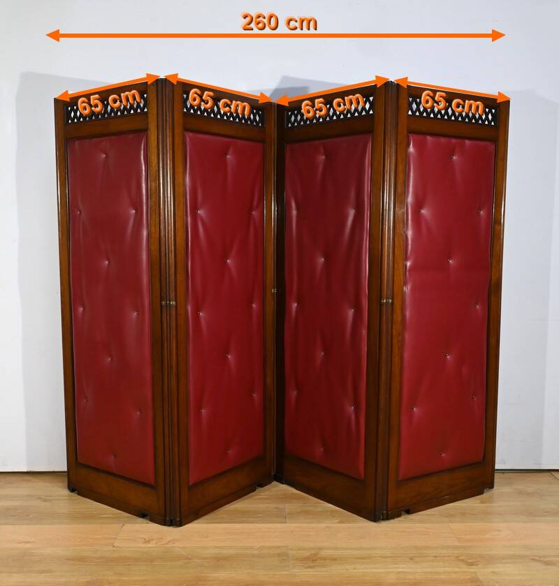 Four-Panel Mahogany Screen – First Part 20th Century