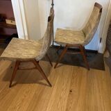 (Lot) 2 teak designer chairs (1950s)
