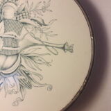 Dessous de plat 21,8cm faïence monté sur métal