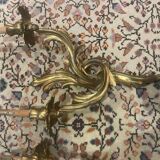 Pair of gilded bronze wall sconces with two lights - Louis XV style