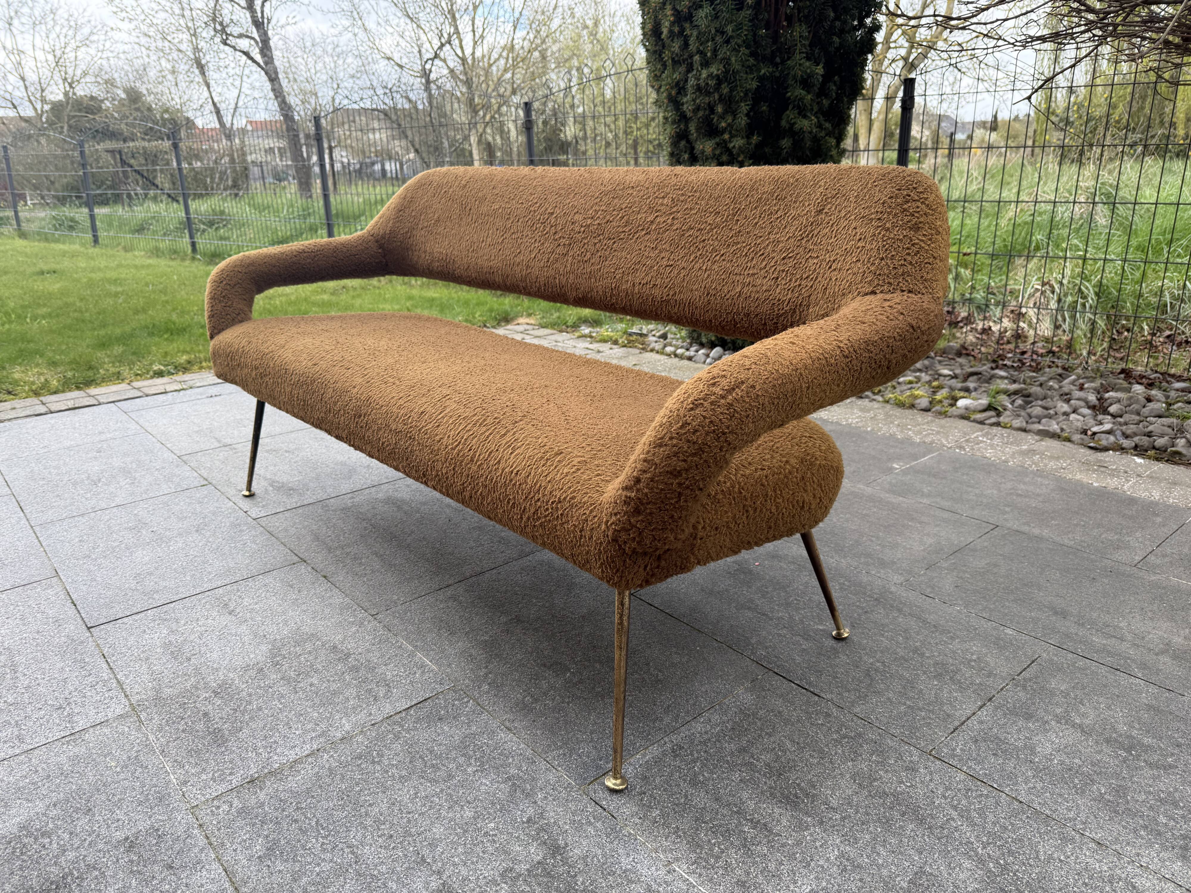 Three-seater sofa attributed to gastone rinaldi for rima italy 1950s