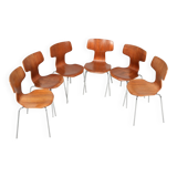 Arne Jacobsen, set of 6 chairs model 3103 known as Marteau ed. Fritz Hansen