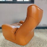 Michel Cadestin leather armchair for Airbone