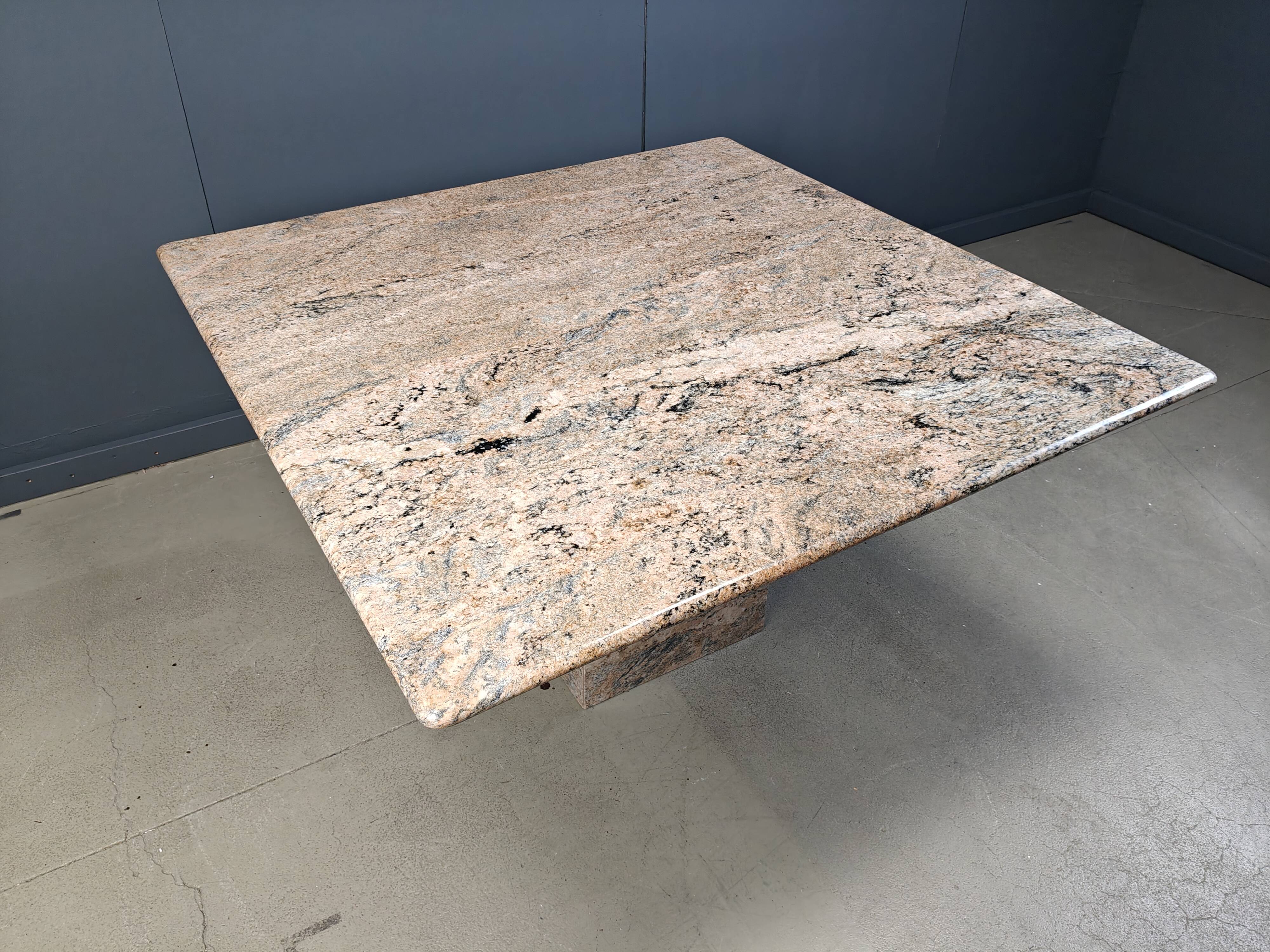 Vintage square granite dining table, 1970s