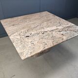 Vintage square granite dining table, 1970s