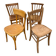 Set of 4 yellow mismatched bistro chairs