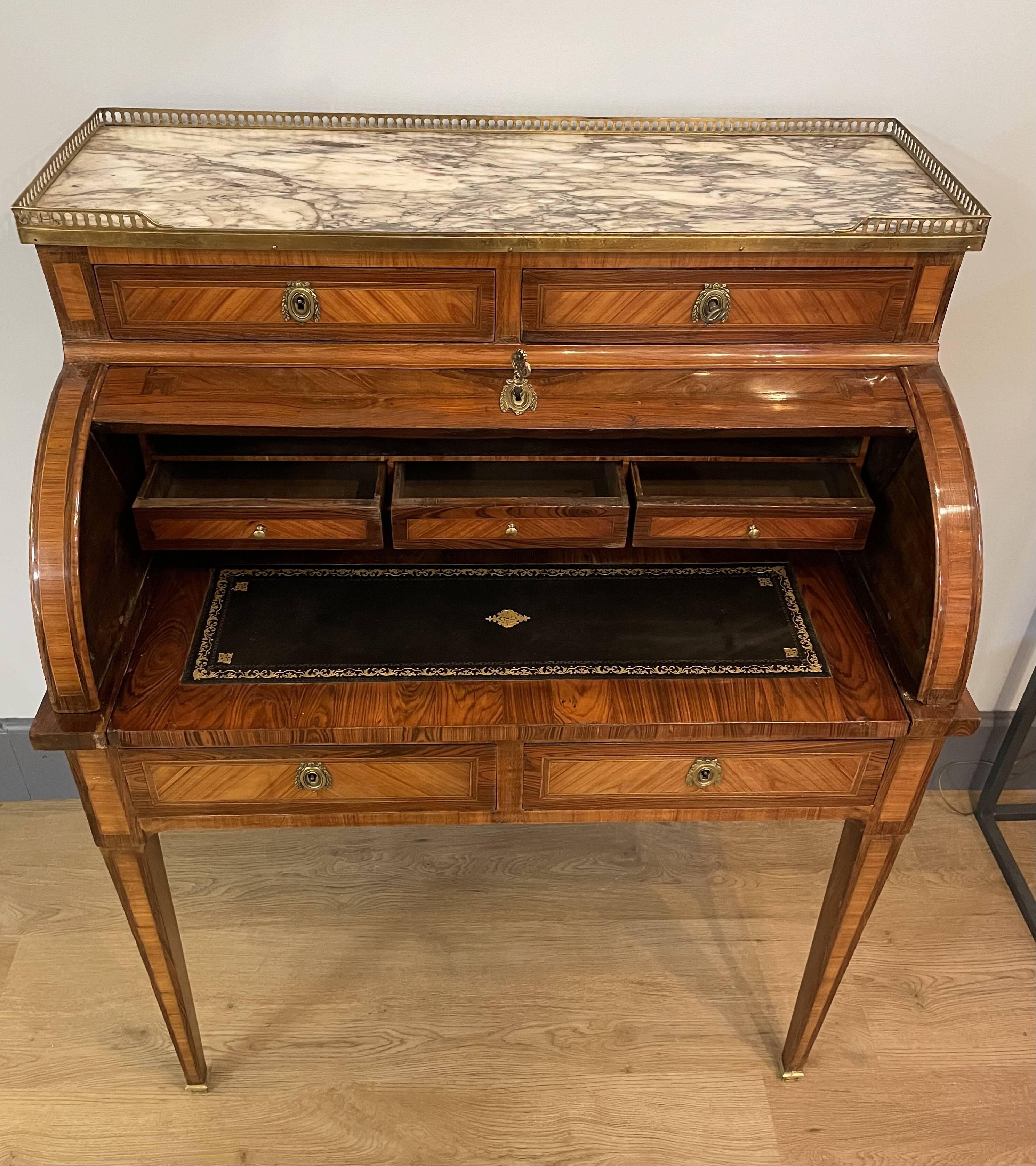 Louis XVI style cylinder desk from the 18th century