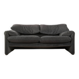 Cassina | Vico Magistretti 675 Maralunga sofa, 1970s, original black-grey striped upholstery