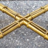 Struttura in ottone lavorato e piano in legno Italia, 1970