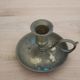 Antique patinated brass hand candlestick – Vintage rat of the cellar