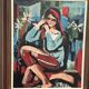 Original Swedish Oil on Canvas - "Portrait of a Young Woman" by M. Costa - Signed - Vintage and Framed - 82.5 × 67.3 cm