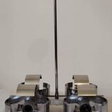 Space Age 4-light chandelier in chrome metal, 1970s