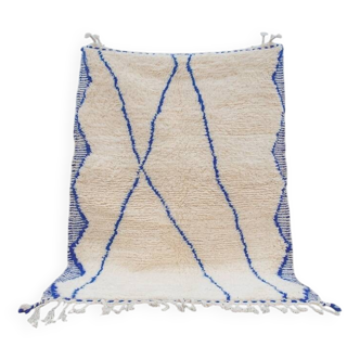 Tapis blanc et blue (handmade rug) 250cmx150cm
