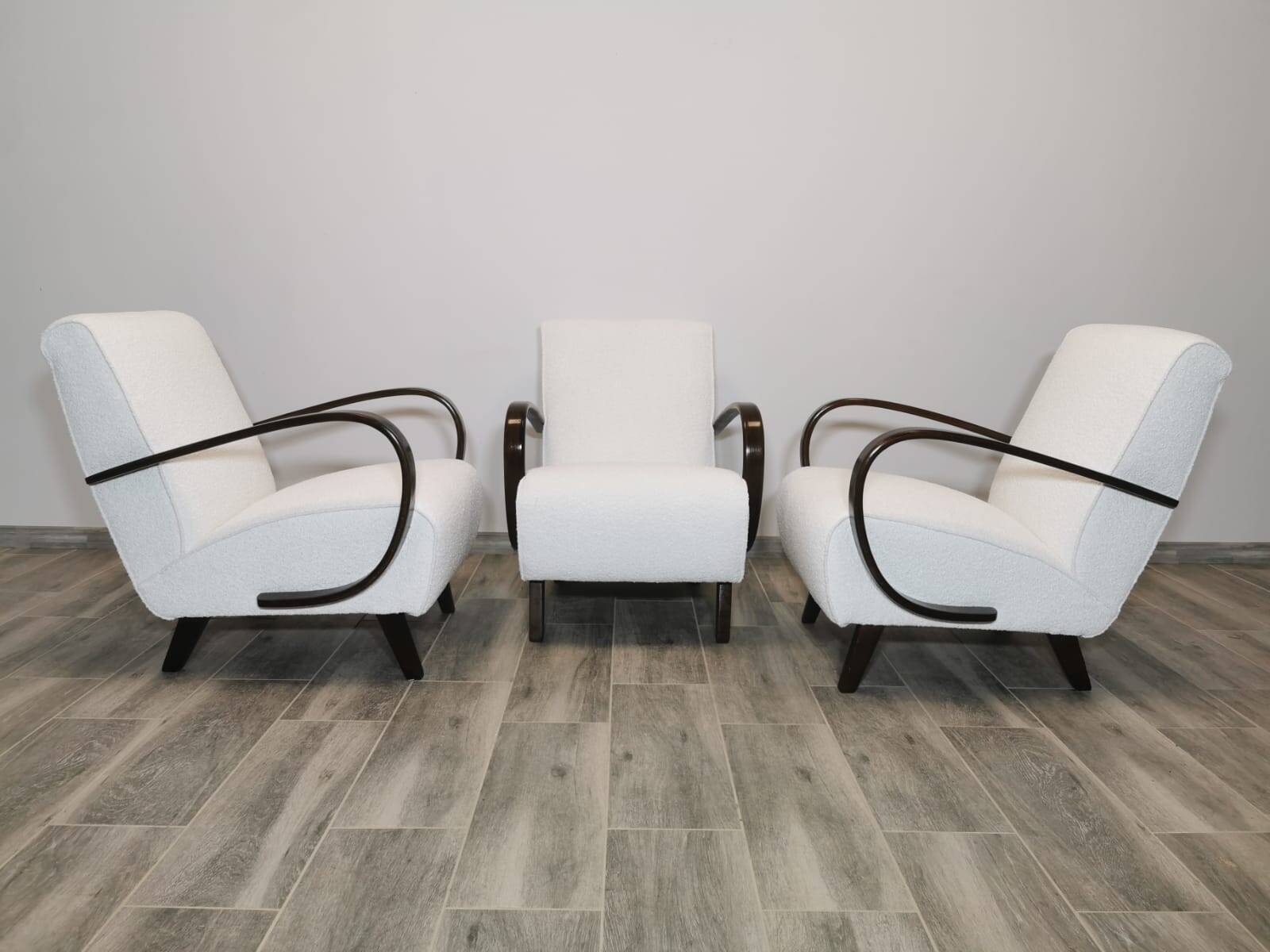 Set de 3 fauteuils par Jindrich Halabala, 1940s