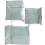 3 Seventies aluminium glass nesting tables