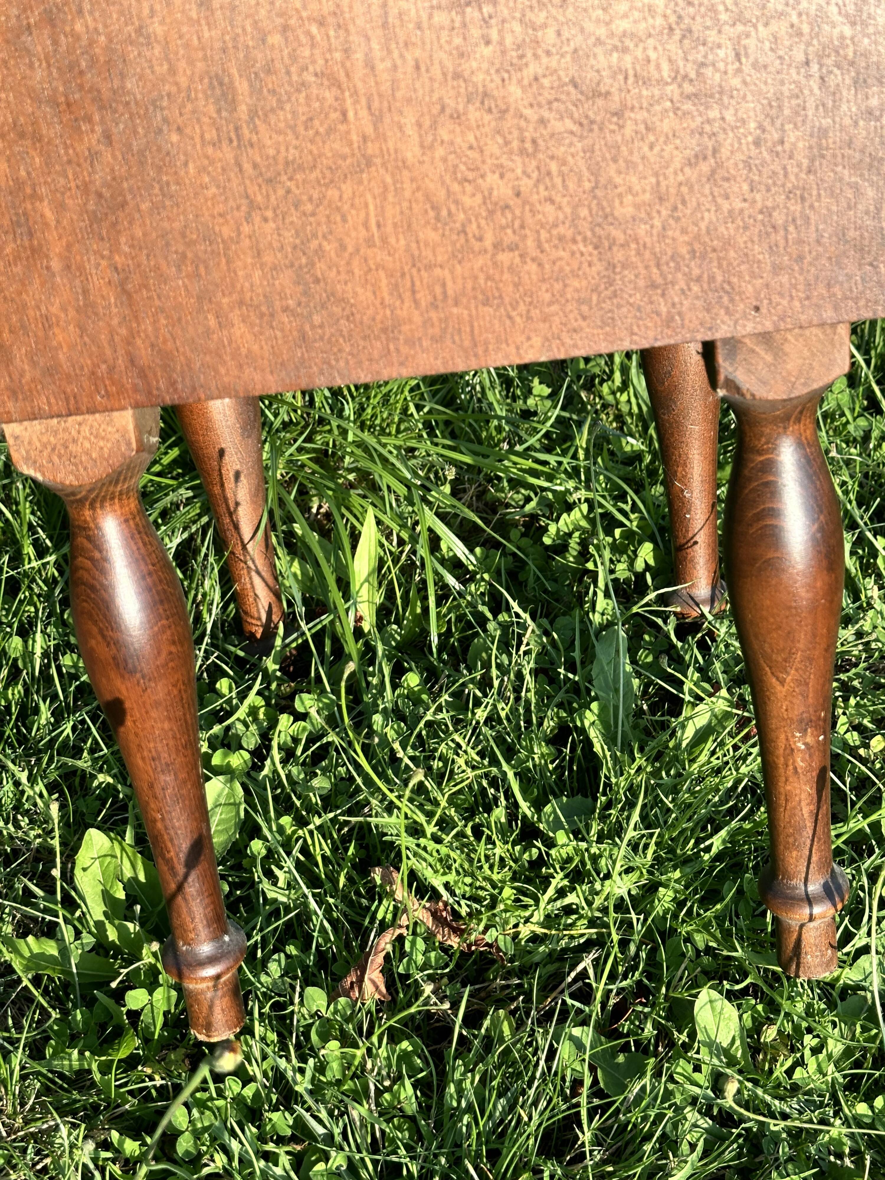 Vintage Dark Brown Wood Side Table - Vinyl Record Book Holder