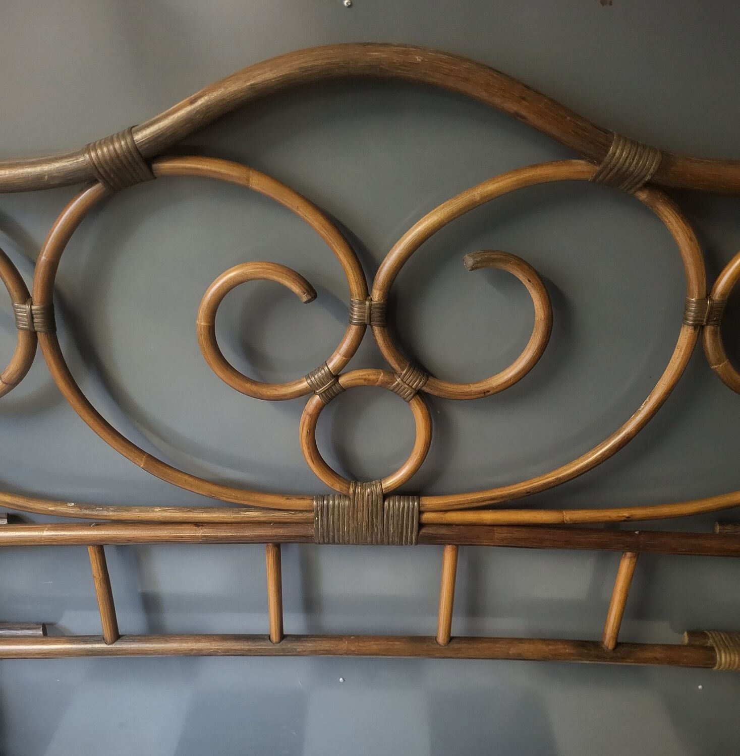 Tête de lit en rotin Vintage