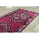 1970s Turkish Hand-Knotted Pink Runner Rug 83x347
