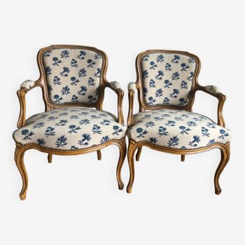 Paire de fauteuils Louis XV