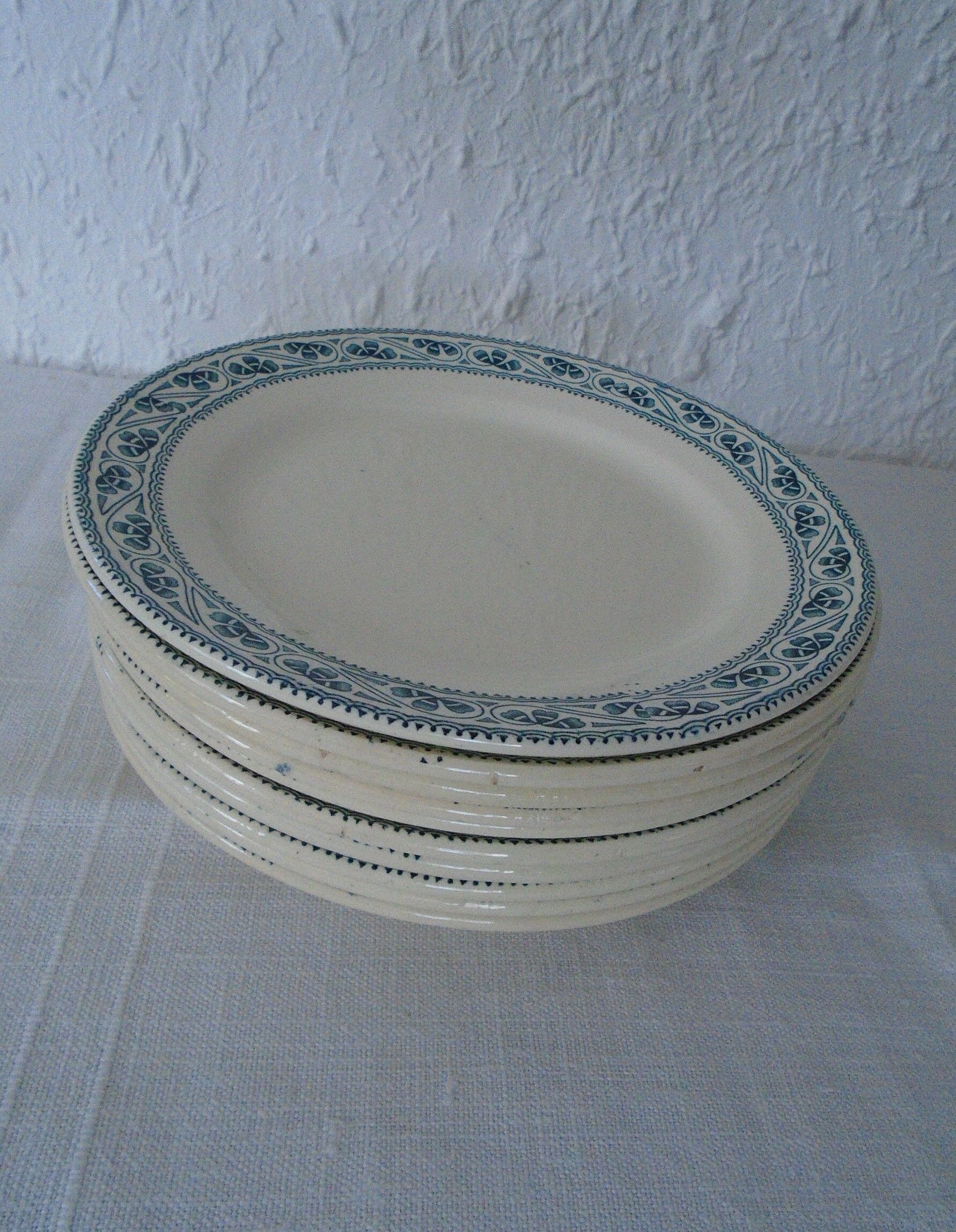 10 Choisy Plates the Roy Iron Land Model Champigny old earth blue décor