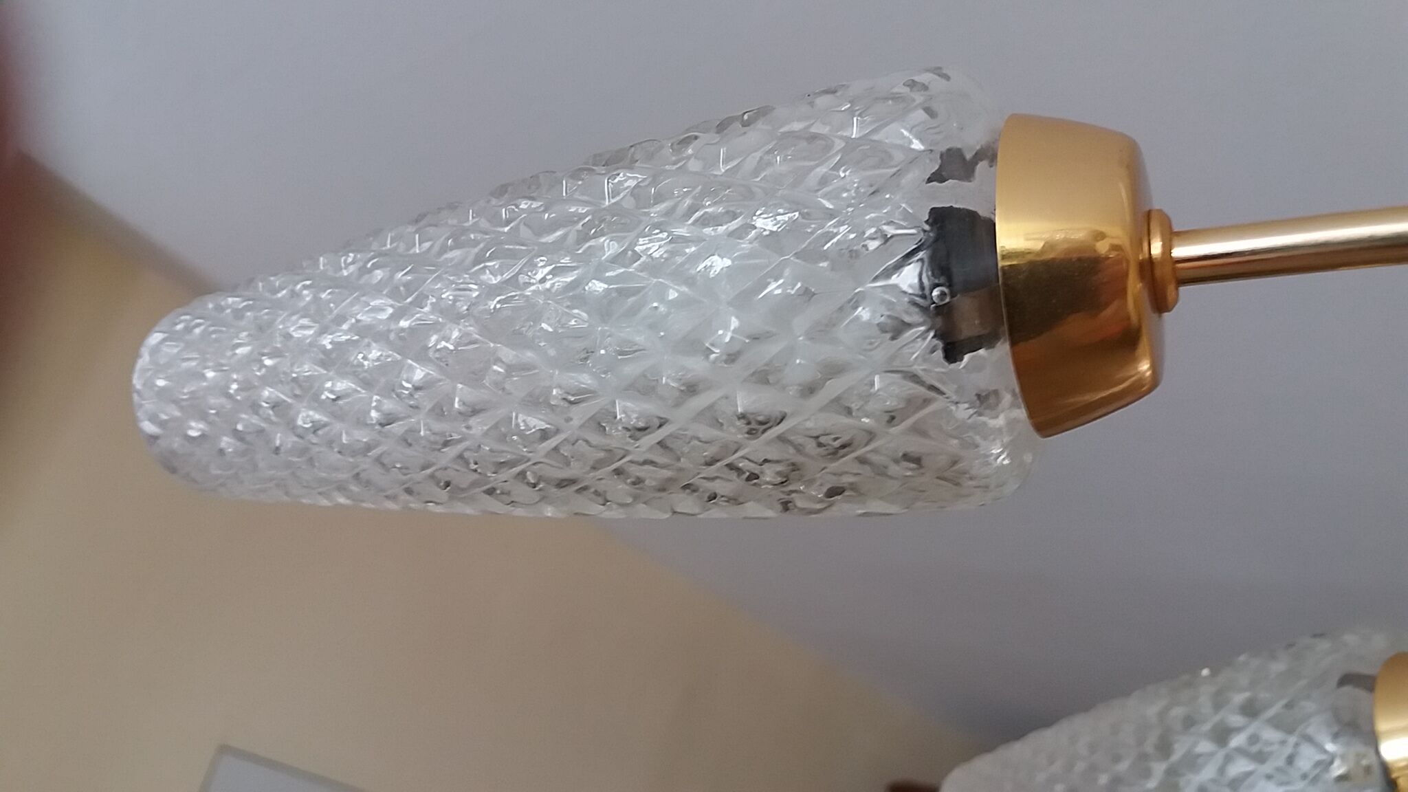 Lustre années 60 métal chomé et verre