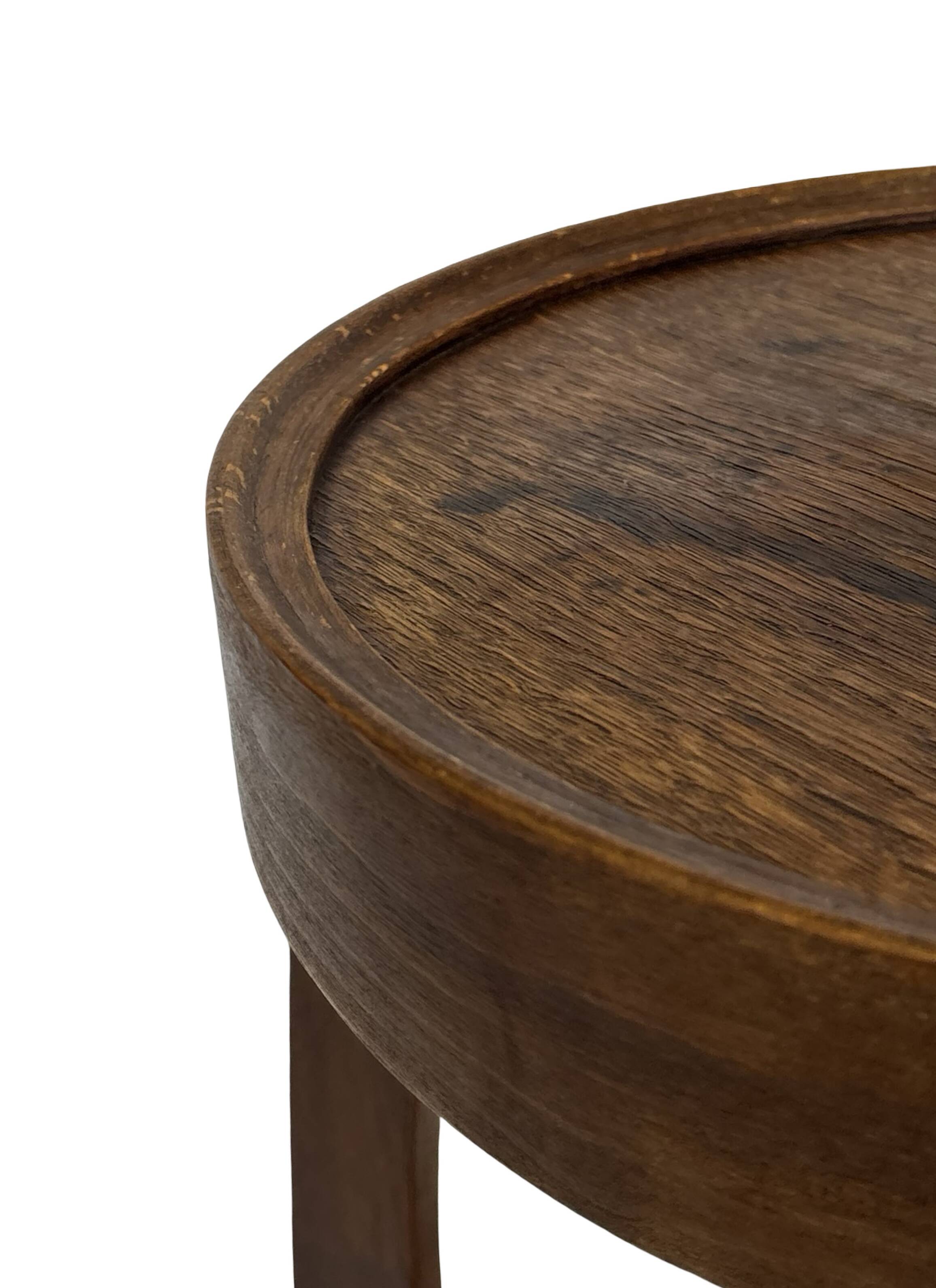 Table d'appoint Art Déco en chêne au design minimaliste
