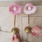 Pair of swan collar wall light