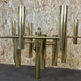 XXL 60s 70s chandelier Gaetano Sciolari for Sciolari Brass with 37 flames