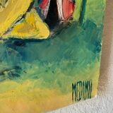 Tableau huile sur toile enfants à la plage