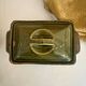 Beurrier vintage en majolique verte