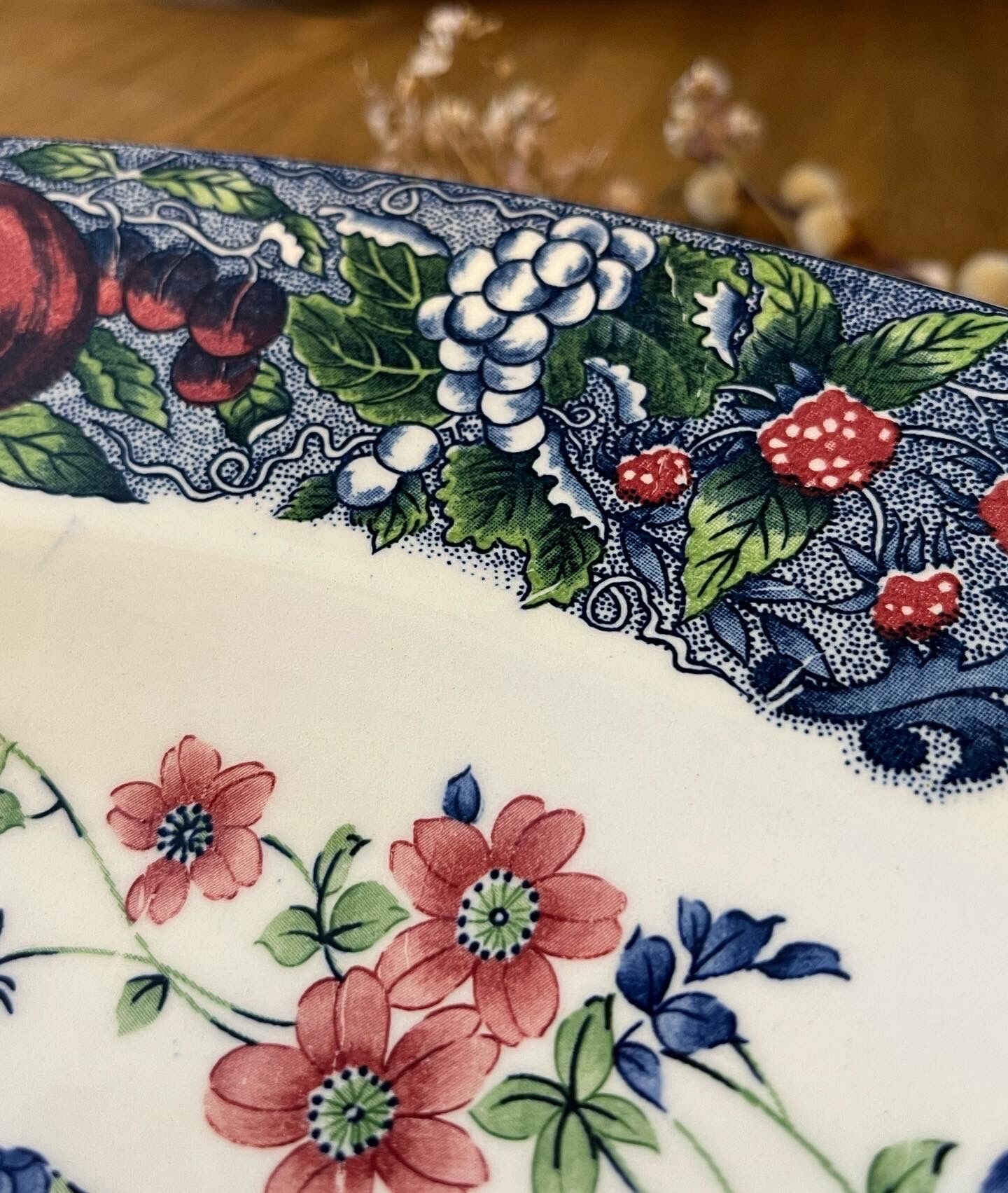 Japanese earthenware dish with peacock motif