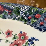 Japanese earthenware dish with peacock motif