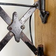 Industrial Black Enamel Scissor Wall Lamp, 1950s