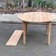 Renovated round Scandinavian dining table, extendable, made of solid wood, 110-140cm.