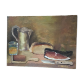 Huile sur toile nature morte