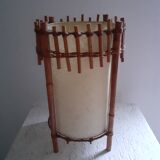 Lampe rotin Louis Sognot design 50's 60's