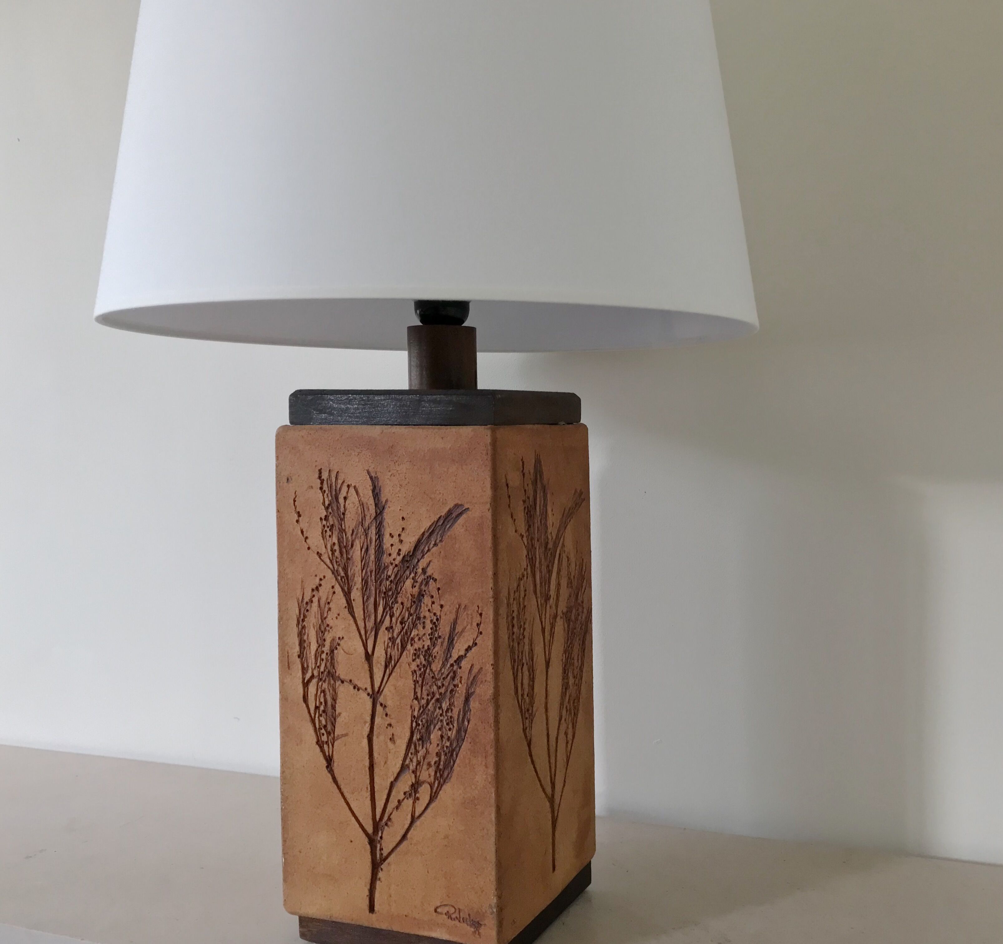 Very big lamp in sandstone built in sandstone of Raymonde Leduc 1970