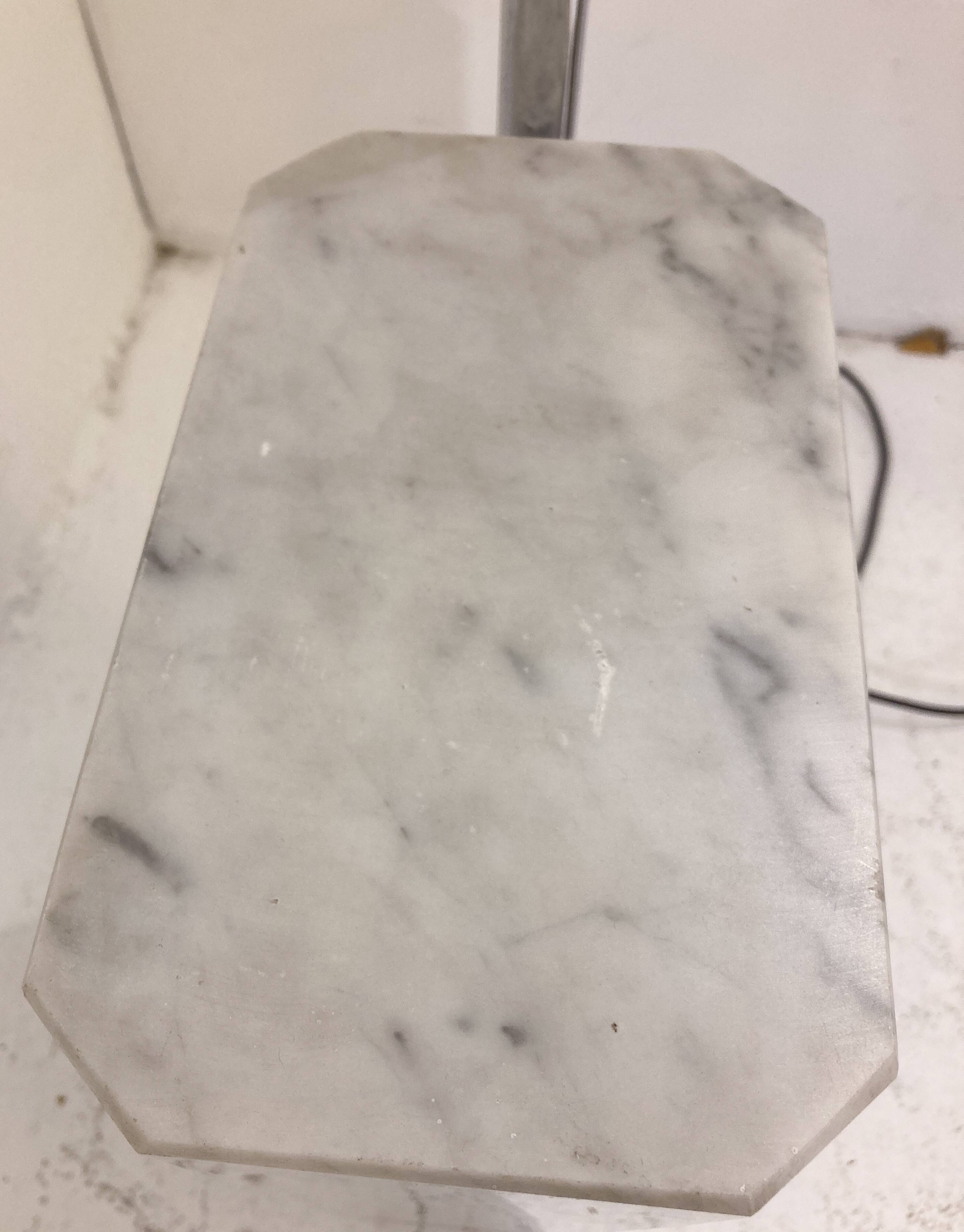 Mid-Century Modern Marble and Chrome Floor Lamp