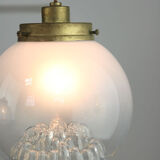 Vintage Murano Glass & Brass Pendant Lamp